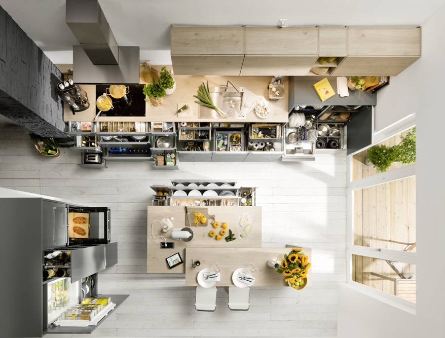 Vue de dessus cuisine Nolte ouverte